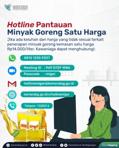 Hotline Kementerian Perdangan untuk pantau harga